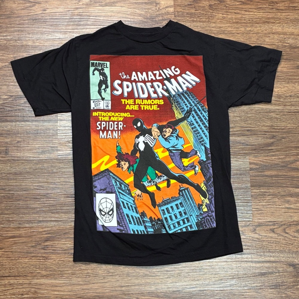 Marvel Amazing Spider-Man #252 Black Suit Comic Cover T-Shirt Men's M Black